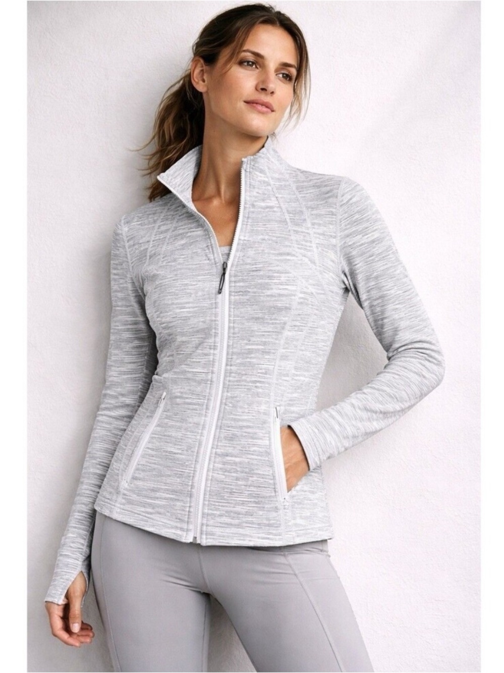 Lululemon Define Jacket Space Ice Grey Dye Size 12 Barely Worn